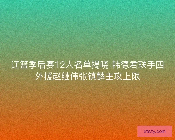 辽篮季后赛12人名单揭晓 韩德君联手四外援赵继伟张镇麟主攻上限