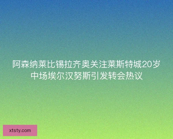 阿森纳莱比锡拉齐奥关注莱斯特城20岁中场埃尔汉努斯引发转会热议